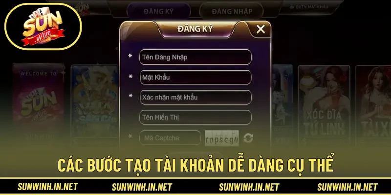 Các bước tạo tài khoản dễ dàng cụ thể cho hội viên 