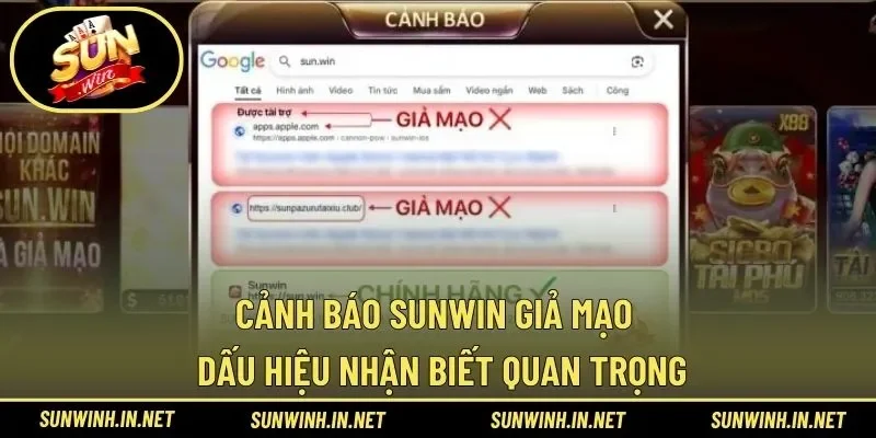 cảnh báo SUNWIN giả mạo